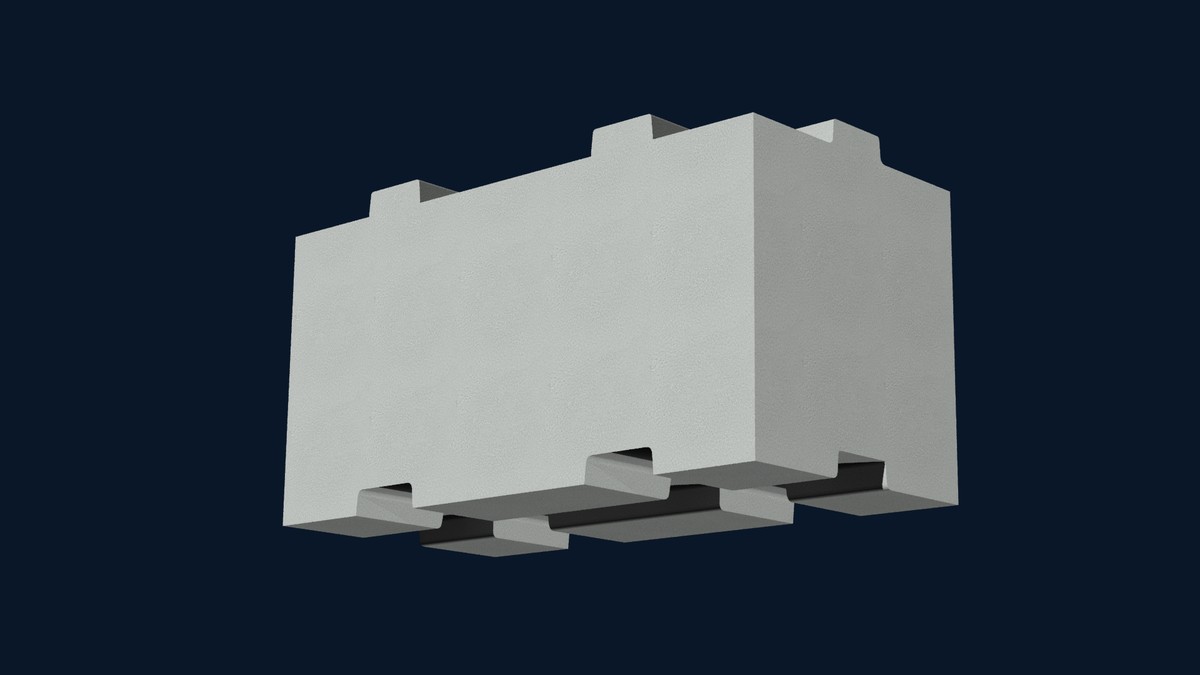 Interbloc precast concrete block, standard configuration