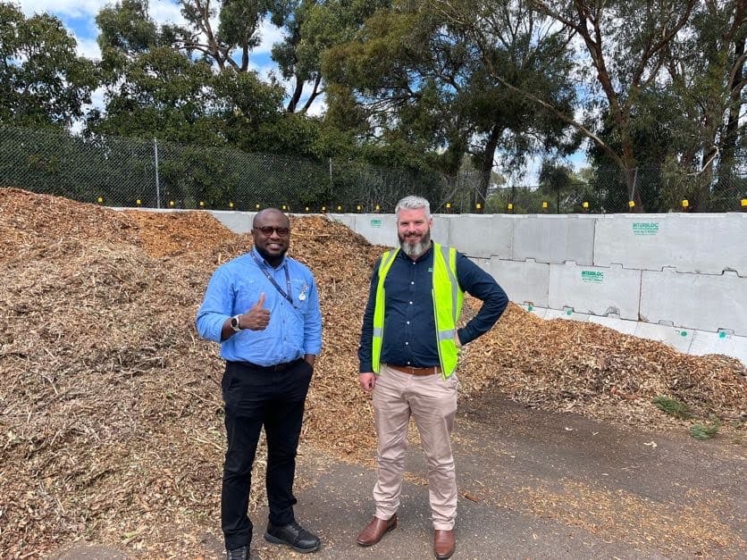 Completed Interbloc mulch storage bunker for Banyule City Council residents