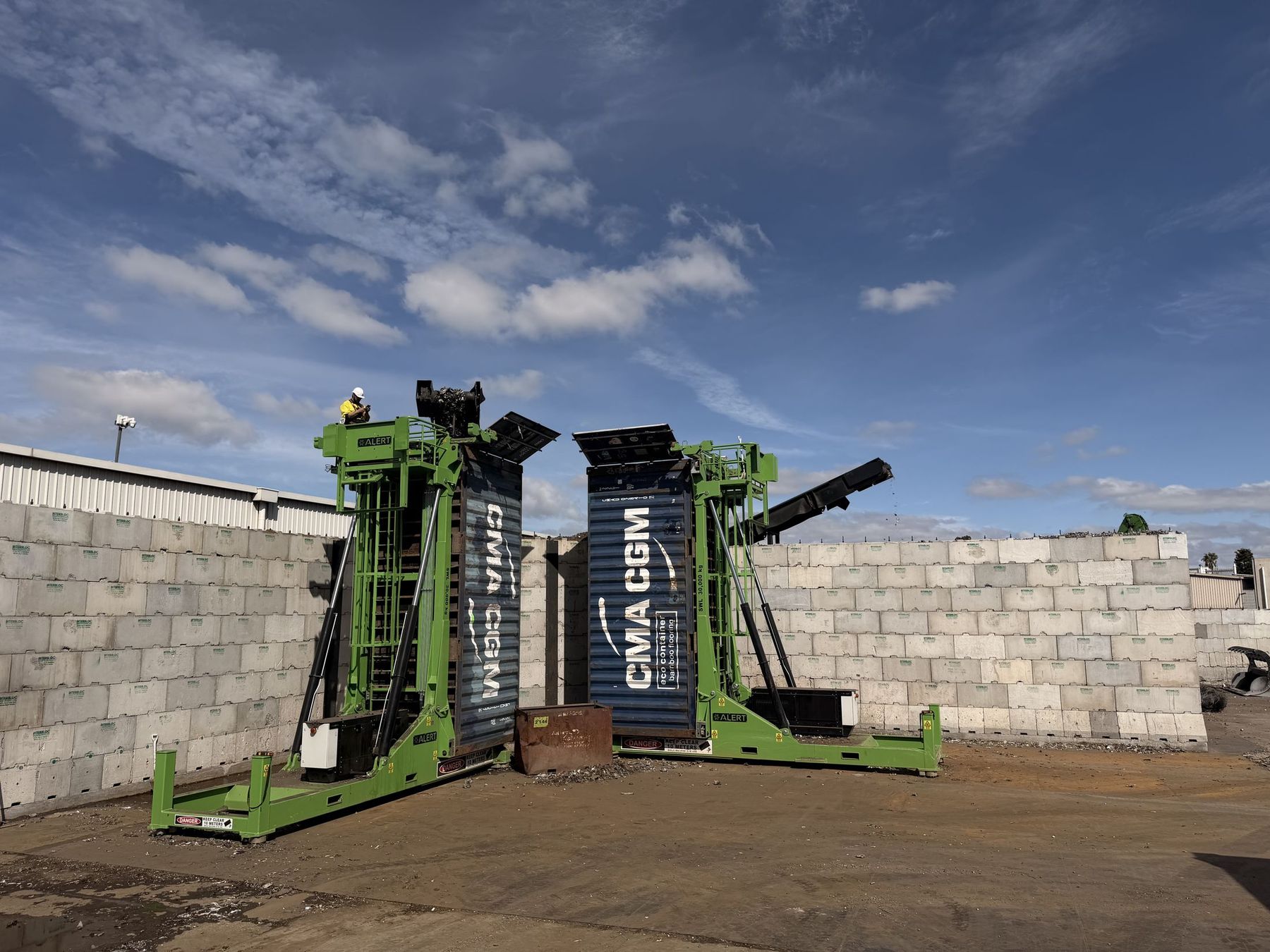 Future Recycling's processing plant operating alongside the completed Interbloc storage bays